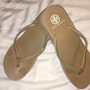 Tory Burch Tan Flip Flops